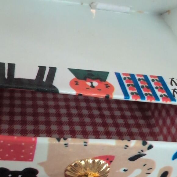 Vintage Zoo Theme Cardboard Trinket Jewelry Box Storage - Picture 7 of 8